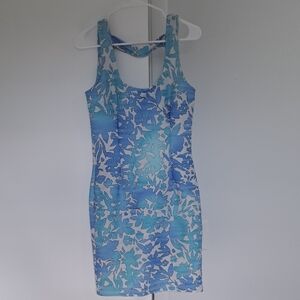 Floral Blue and White Dress